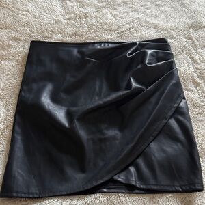 Shinestar Black Faux Leather Mini Skirt